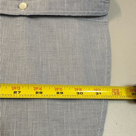 GAP Men's Button Down Blue Striped XL Slim Fit Long Sleeve Chest Pocket Shirt - Picture 11 of 11